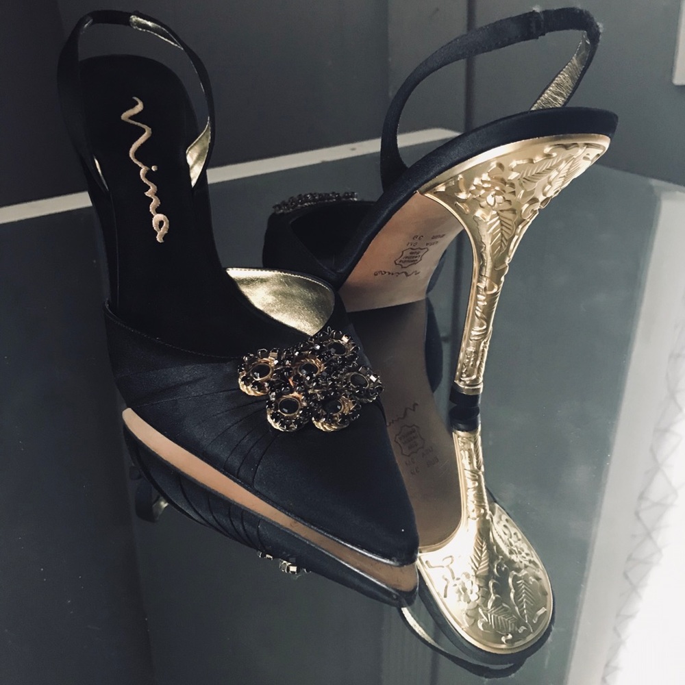 Nina Satin Pointed Toe Heels